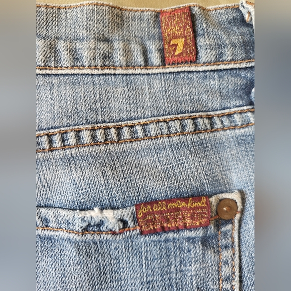 7 for all Mankind button fly boy-cut straight leg jeans size 32 - Picture 4 of 9